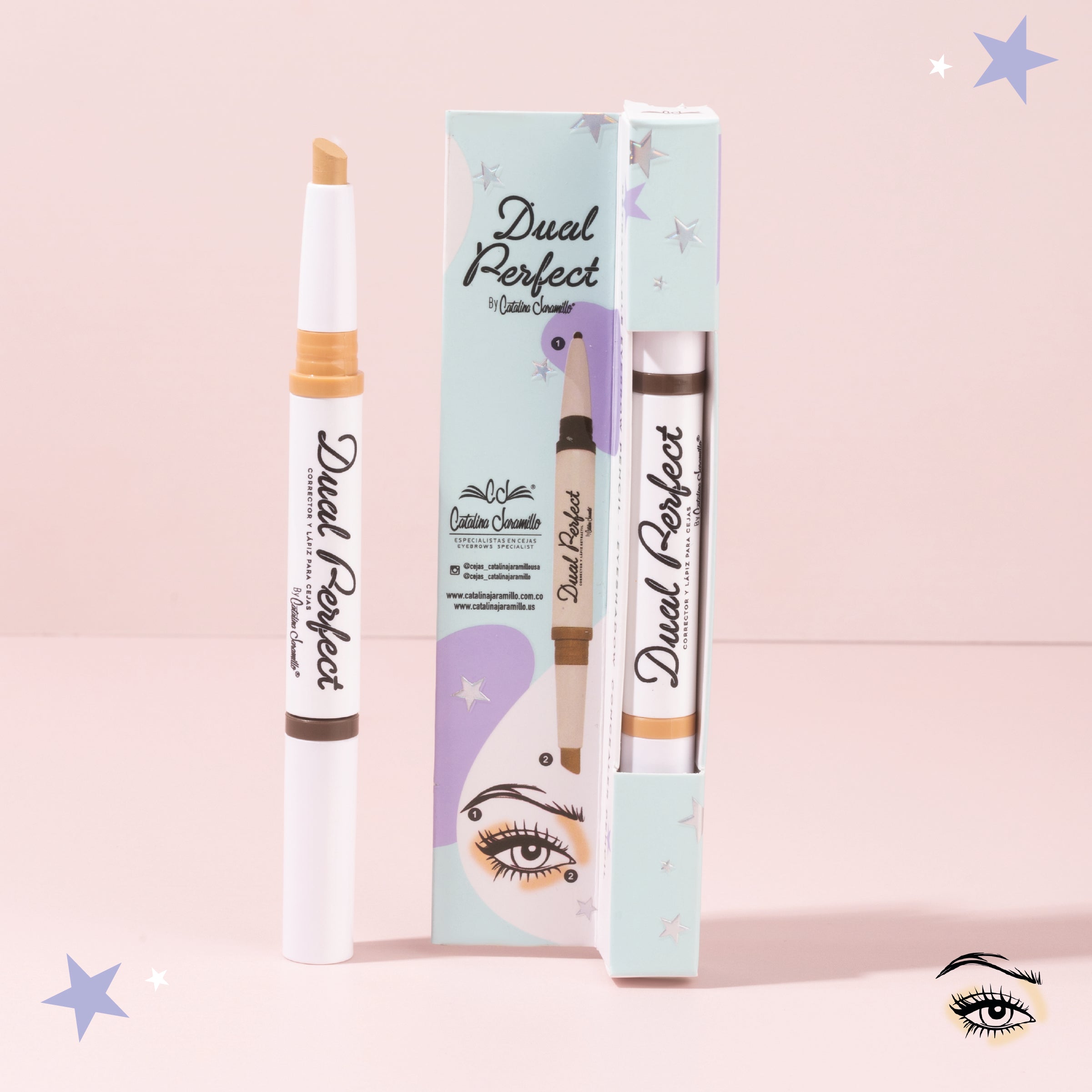 Multifunctional eyebrow liner and concealer in a universal shade.